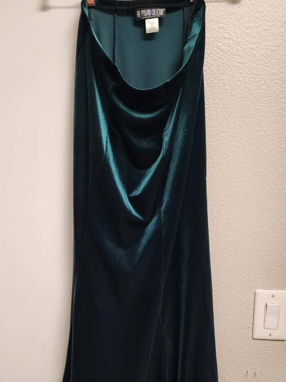 The Pyramid Collection Deep Teal Velvet Maxi Skirt | Size M | Y2K Goth Boho
